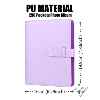 LIFEBEA 256 Pockets Photo Album for Fujifilm Instax Mini 11 12 9 40 Evo Liplay 8 7+ Instant Camera, Photo Album for Polaroid Kodak HP Zink 2x3" Photo (Purple)-1