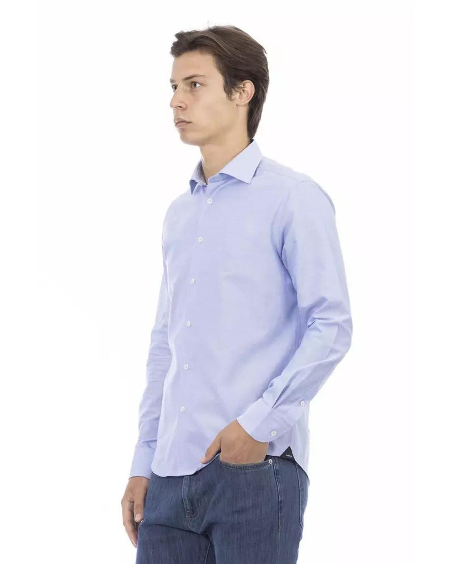 Baldinini Trend Men's Light Blue Cotton Shirt - L-1