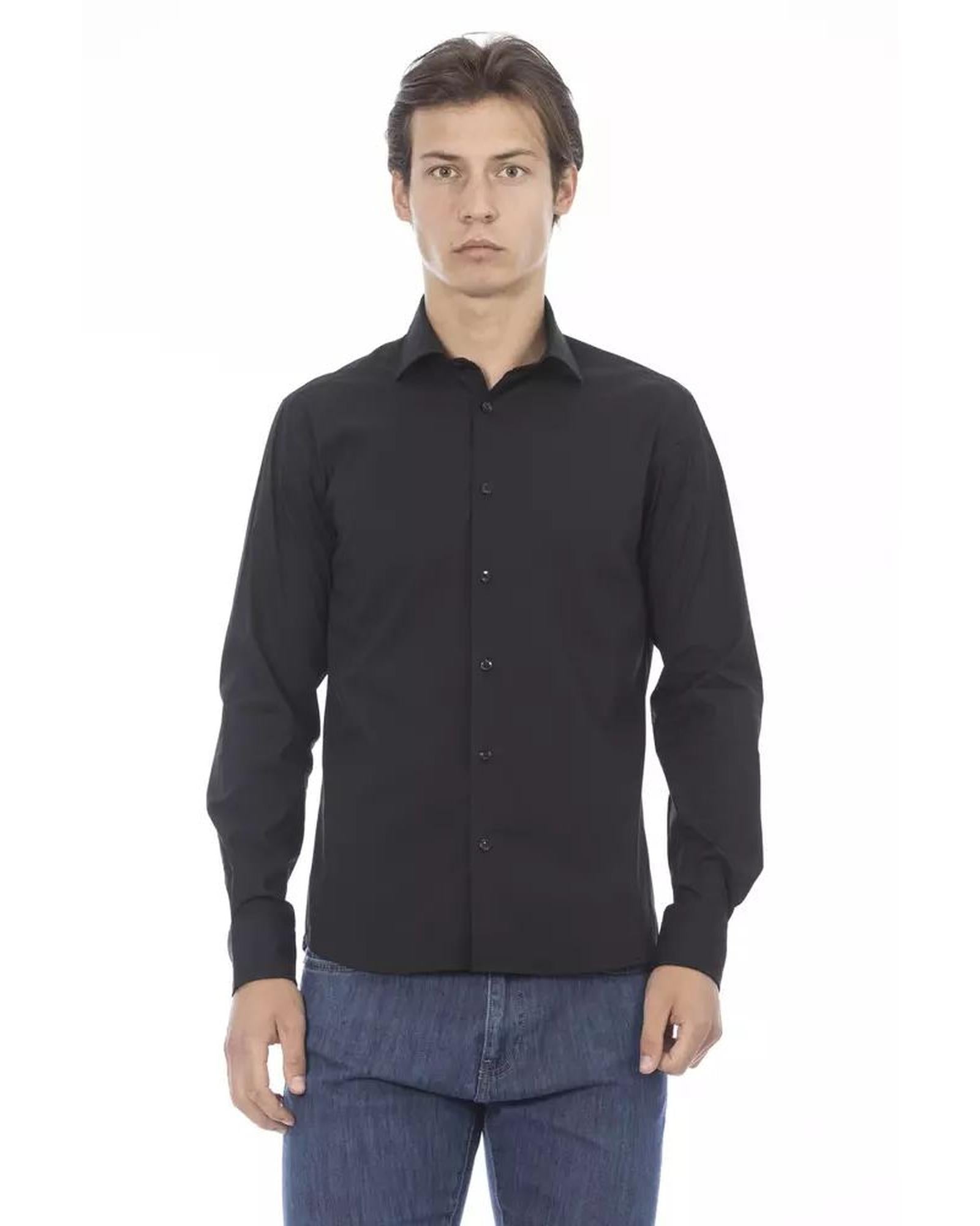 Baldinini Trend Men's Black Cotton Shirt - XL-0