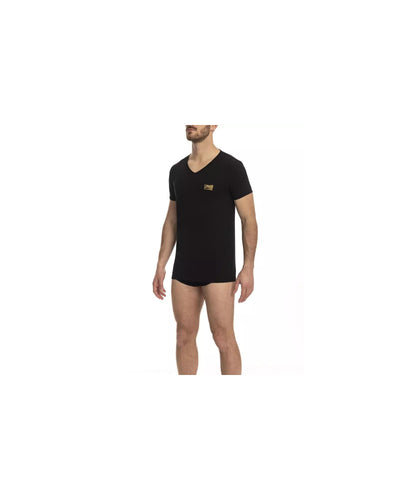 Cavalli Class Men's Black Cotton T-Shirt - L-0