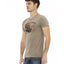 Front Print Round Neck T-Shirt L Men-1