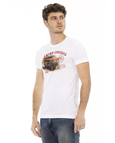 Short Sleeve T-shirt with Round Neck and Front Print L Men-1