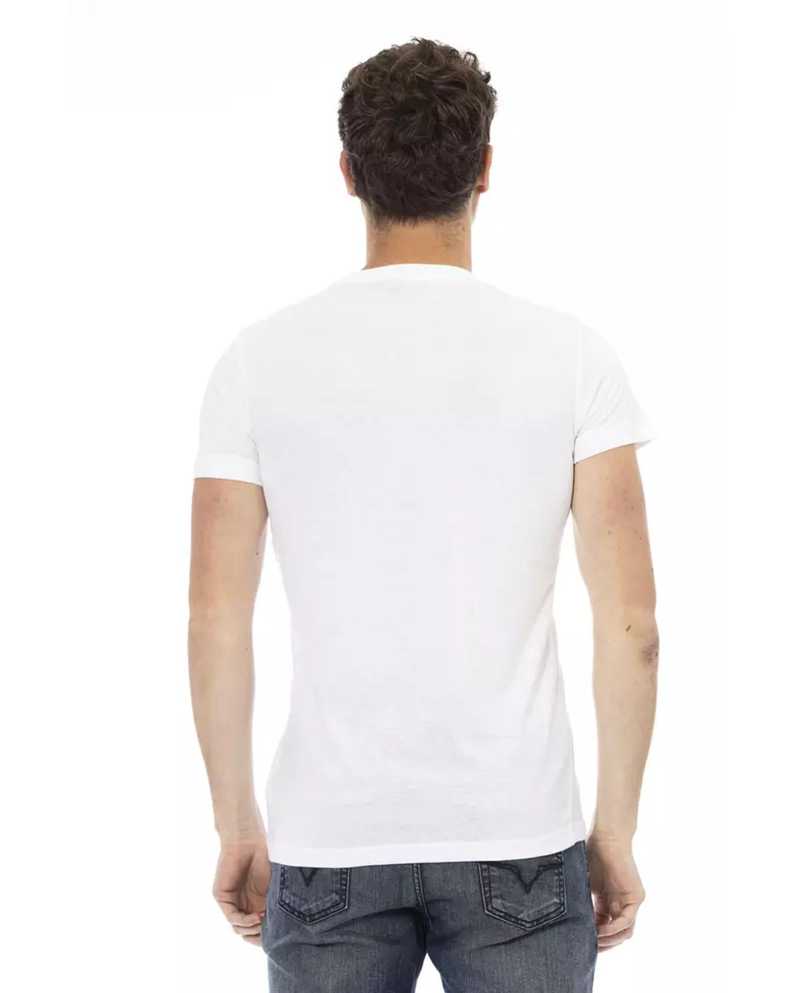 Short Sleeve T-shirt with Round Neck and Front Print L Men-2