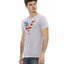 Short Sleeve Round Neck T-shirt with Front Print L Men-1