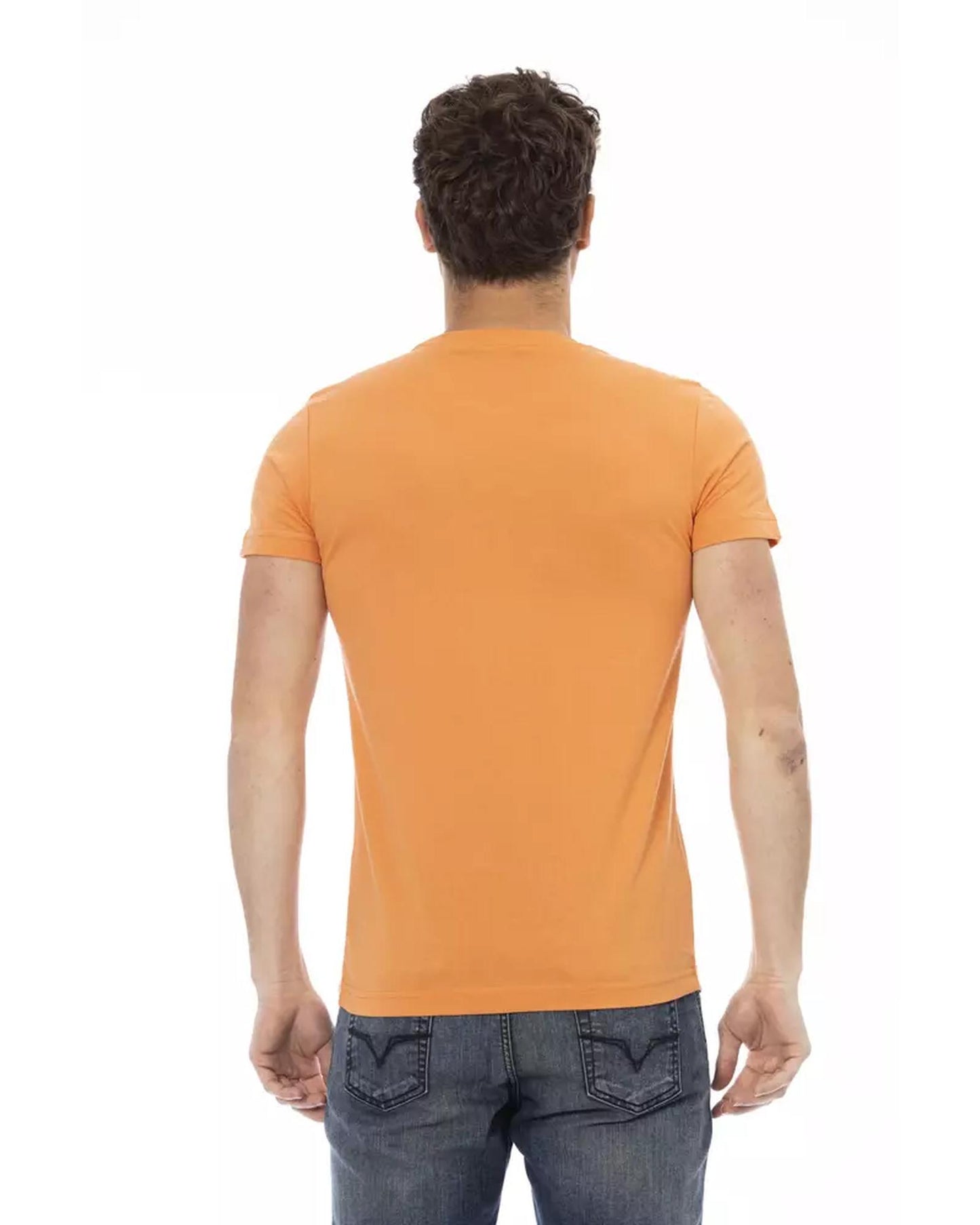 Short Sleeve T-shirt with Round Neck and Front Print XL Men-2