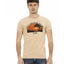 Short Sleeve T-shirt with Round Neck and Front Print L Men-0