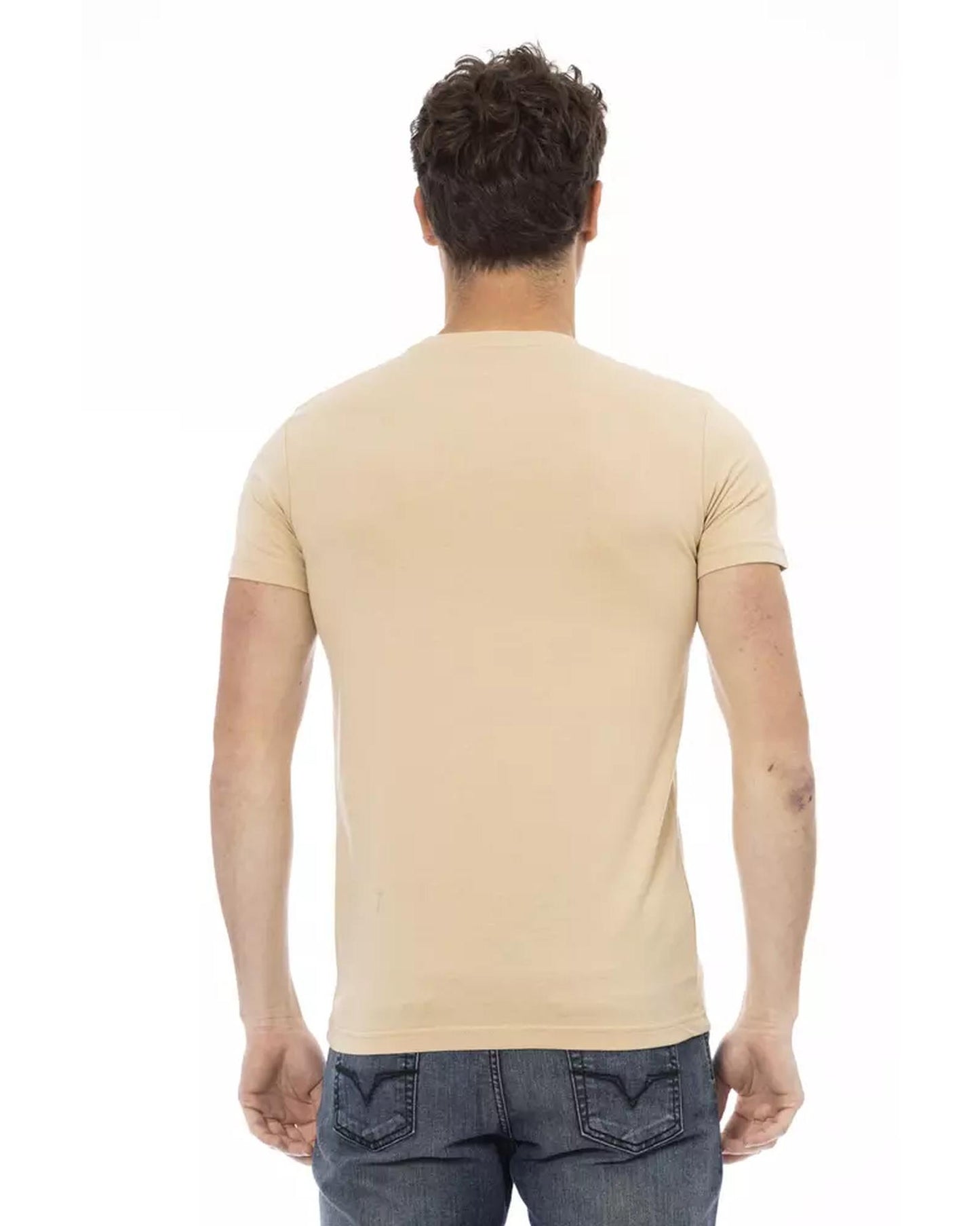 Short Sleeve T-shirt with Round Neck and Front Print XL Men-2