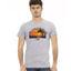 Short Sleeve T-shirt with Round Neck and Front Print L Men-0