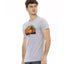 Short Sleeve T-shirt with Round Neck and Front Print L Men-1