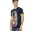 Short Sleeve T-shirt with Round Neck and Front Print L Men-1