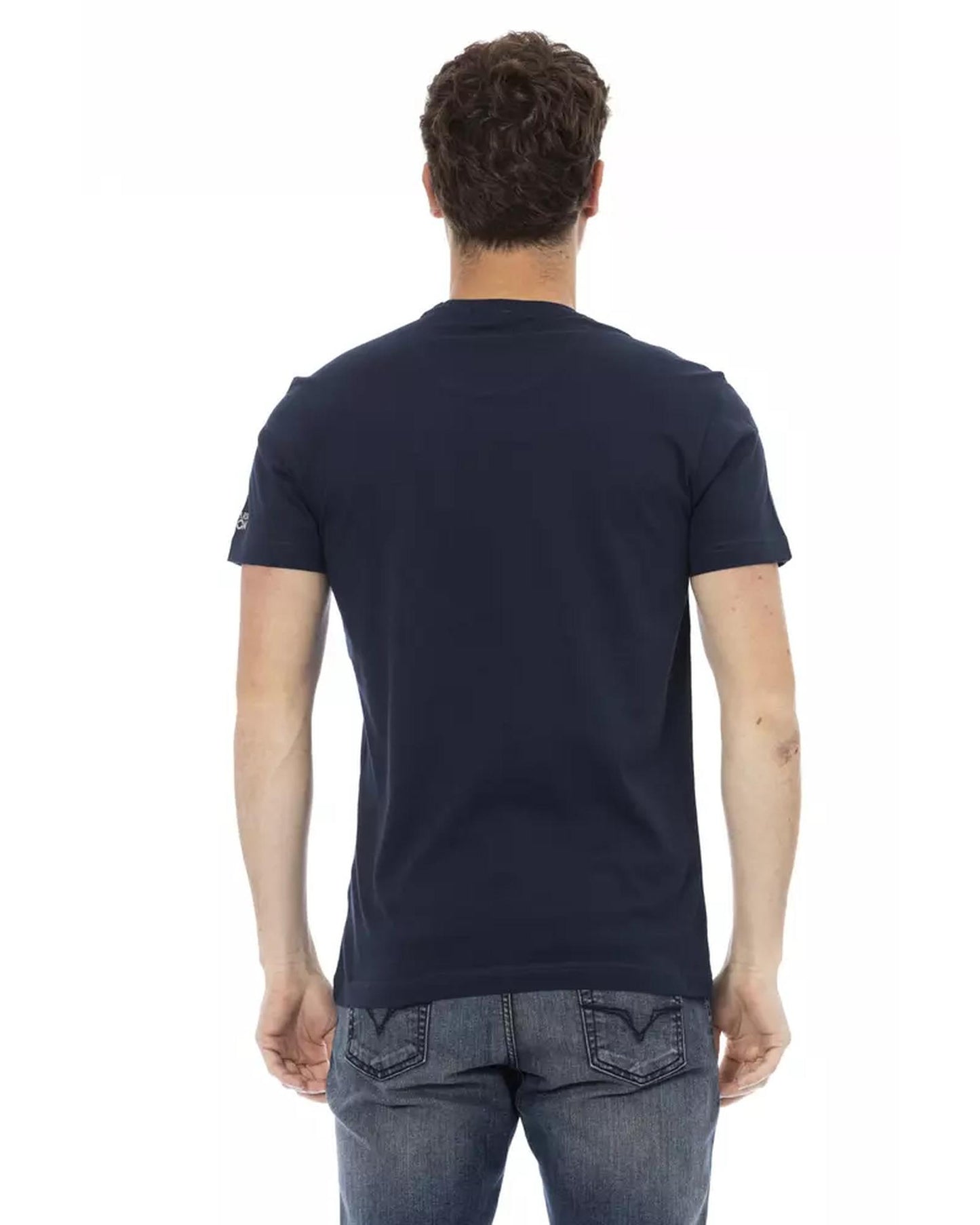 Short Sleeve T-shirt with Round Neck and Front Print L Men-2