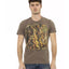 Printed Round Neck Short Sleeve T-shirt L Men-0