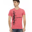 Short Sleeve T-shirt with Round Neck and Front Print L Men-0