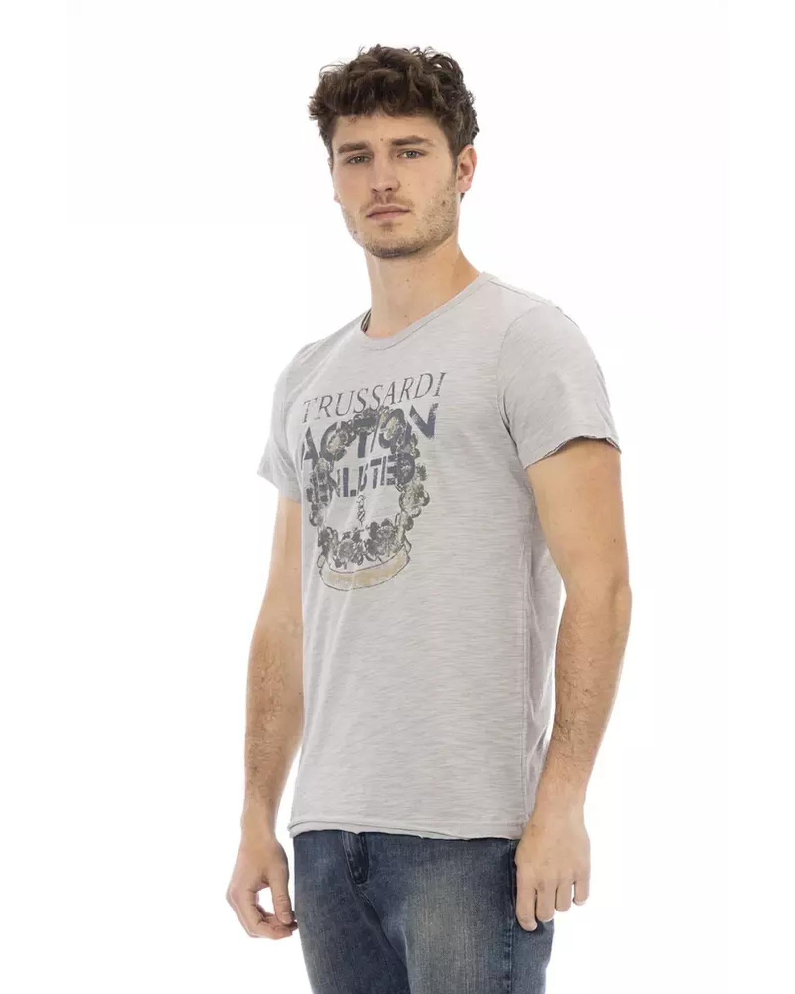 Short Sleeve T-shirt with Round Neck - Front Print L Men-1