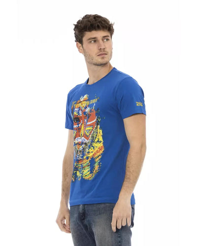 Short Sleeve T-shirt with Round Neck and Front Print L Men-1