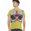 Short Sleeve T-shirt with Round Neck and Front Print L Men-0