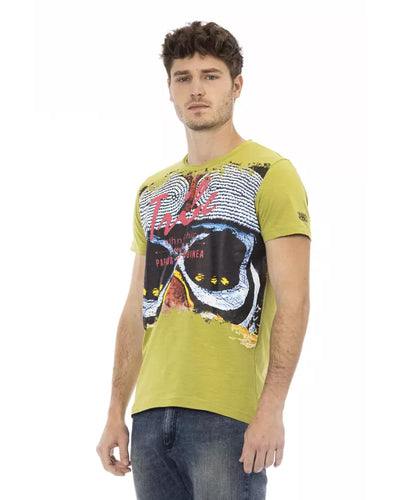 Short Sleeve T-shirt with Round Neck and Front Print L Men-1