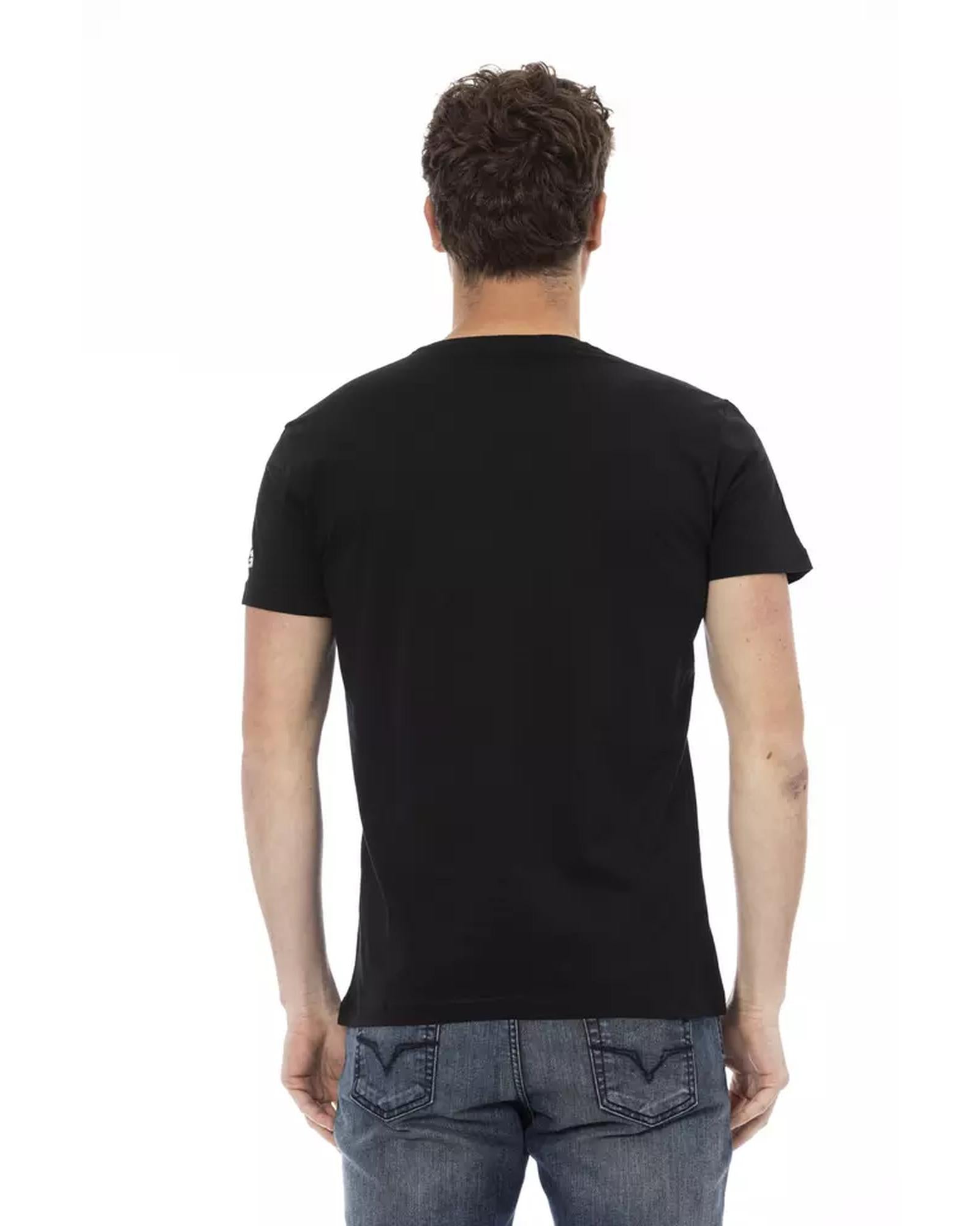 Short Sleeve T-shirt with Round Neck and Front Print L Men-2