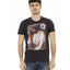 Short Sleeve T-shirt with Round Neck and Front Print L Men-0