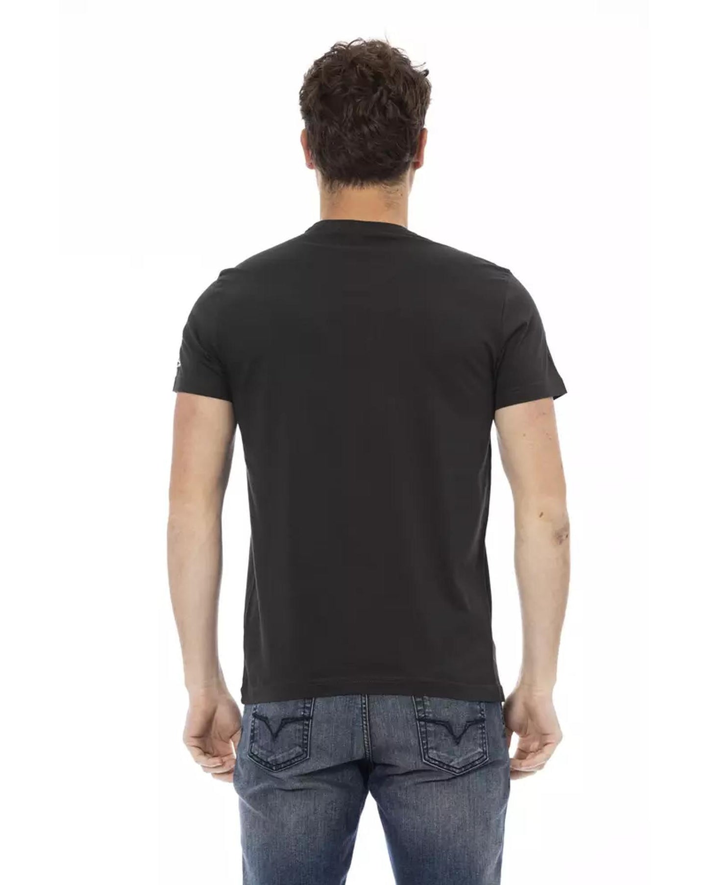 Short Sleeve T-shirt with Round Neck and Front Print L Men-2