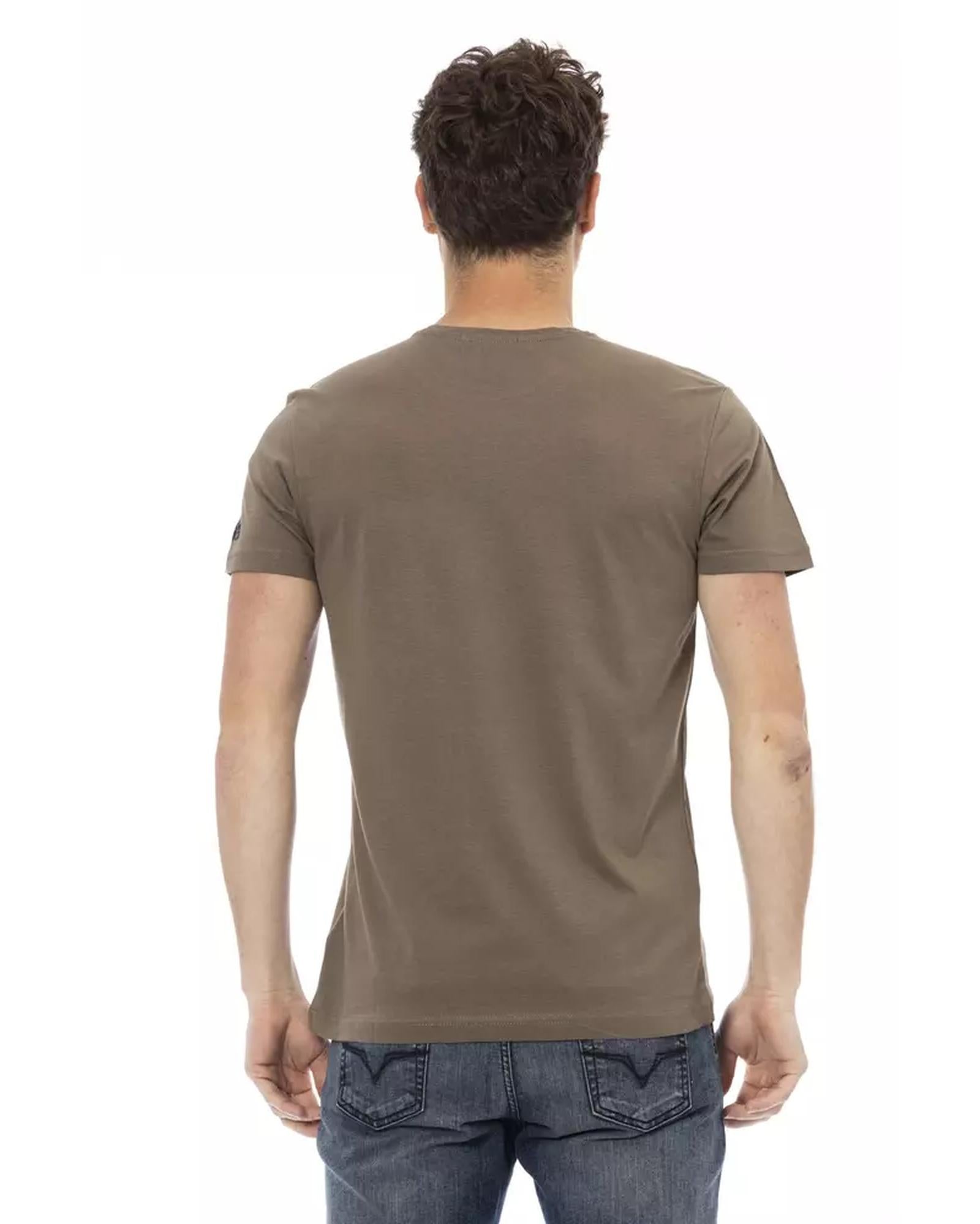 Printed Short Sleeve T-shirt with Round Neck L Men-2