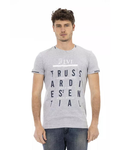 Short Sleeve Round Neck T-shirt with Front Print XL Men-0