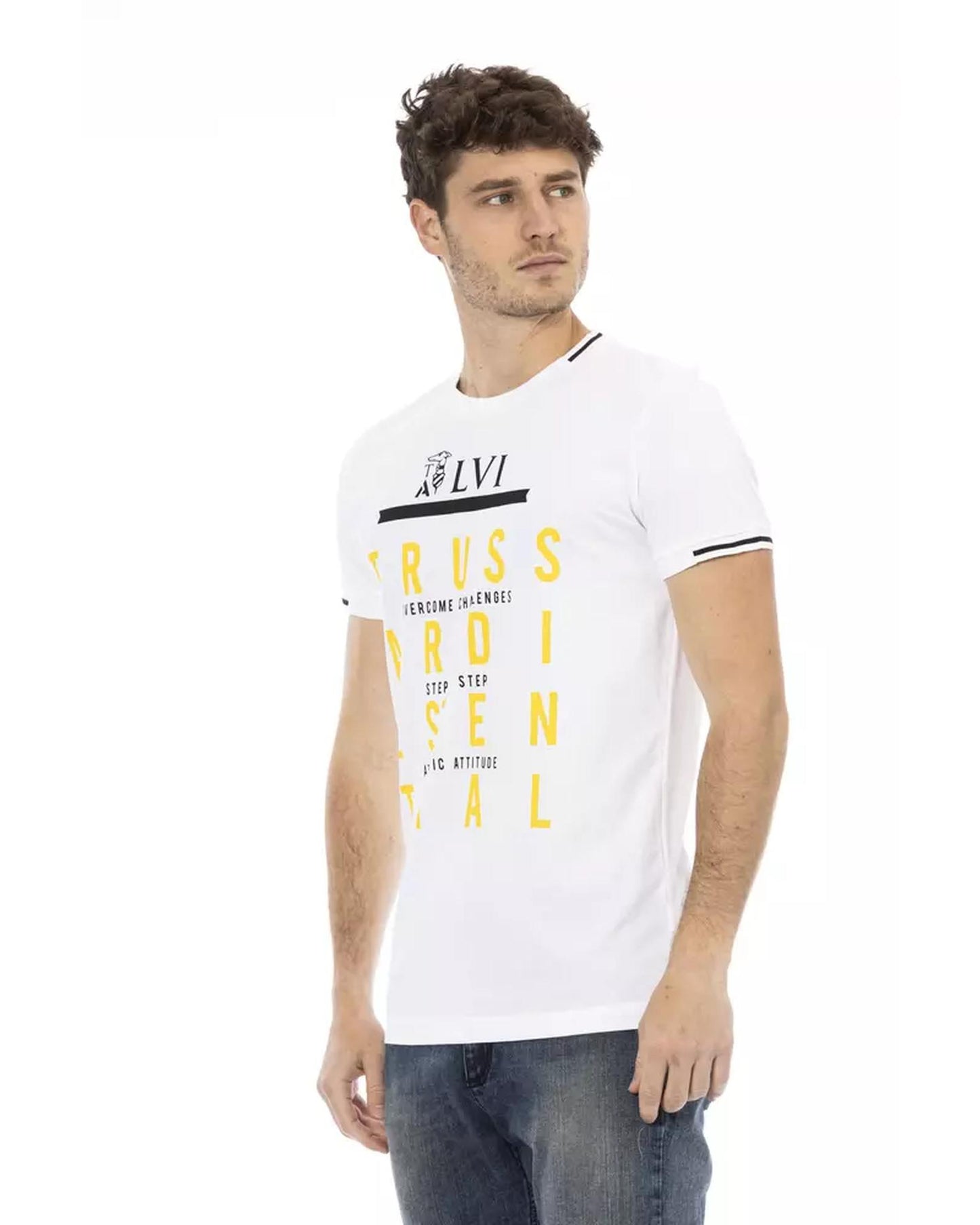 Front Print Short Sleeve T-Shirt with Round Neck XL Men-1