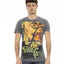 Short Sleeve T-Shirt with Round Neck and Front Print XL Men-0