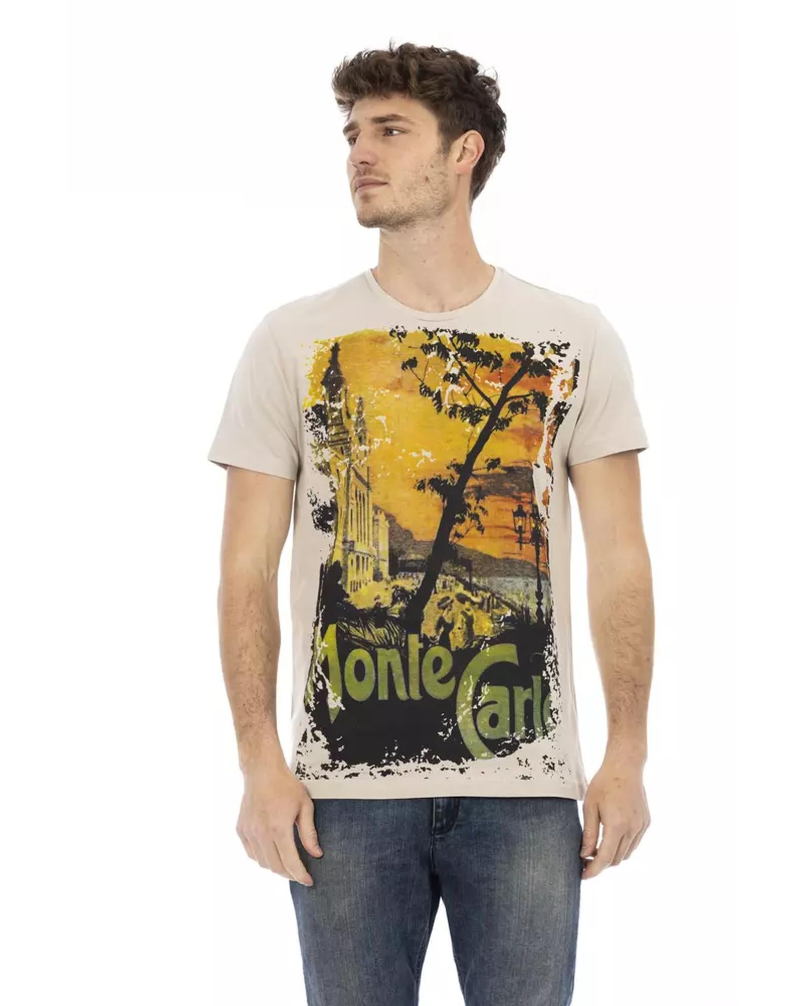 Short Sleeve T-shirt with Round Neck - Front Print L Men-0