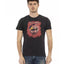 Short Sleeve T-shirt with Round Neck and Front Print L Men-0