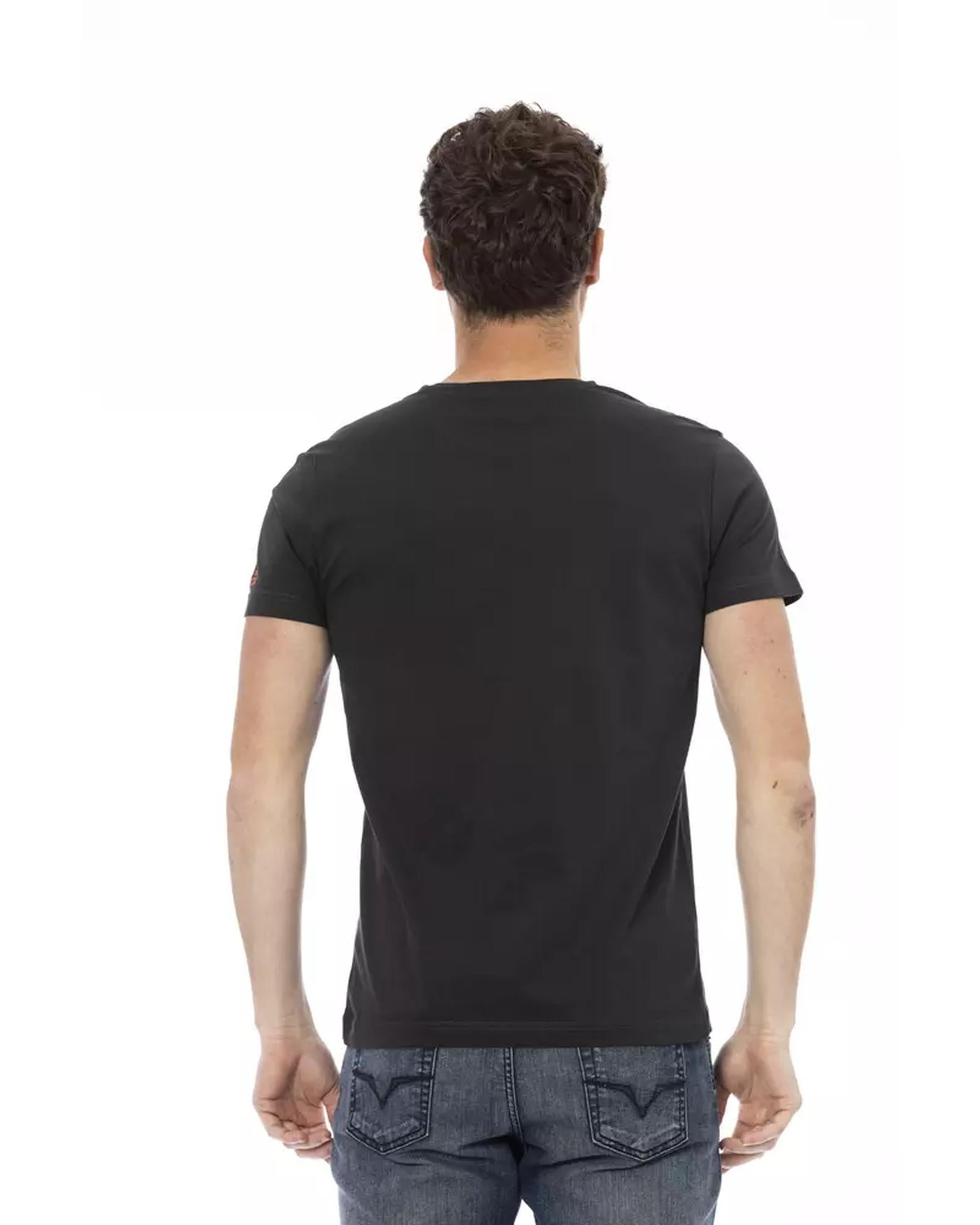 Short Sleeve T-shirt with Round Neck and Front Print L Men-2