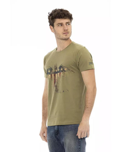 Short Sleeve T-shirt with Round Neck and Front Print L Men-1