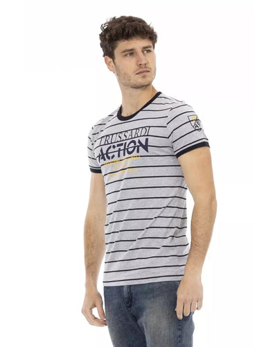 Printed Round Neck Short Sleeve T-Shirt L Men-1