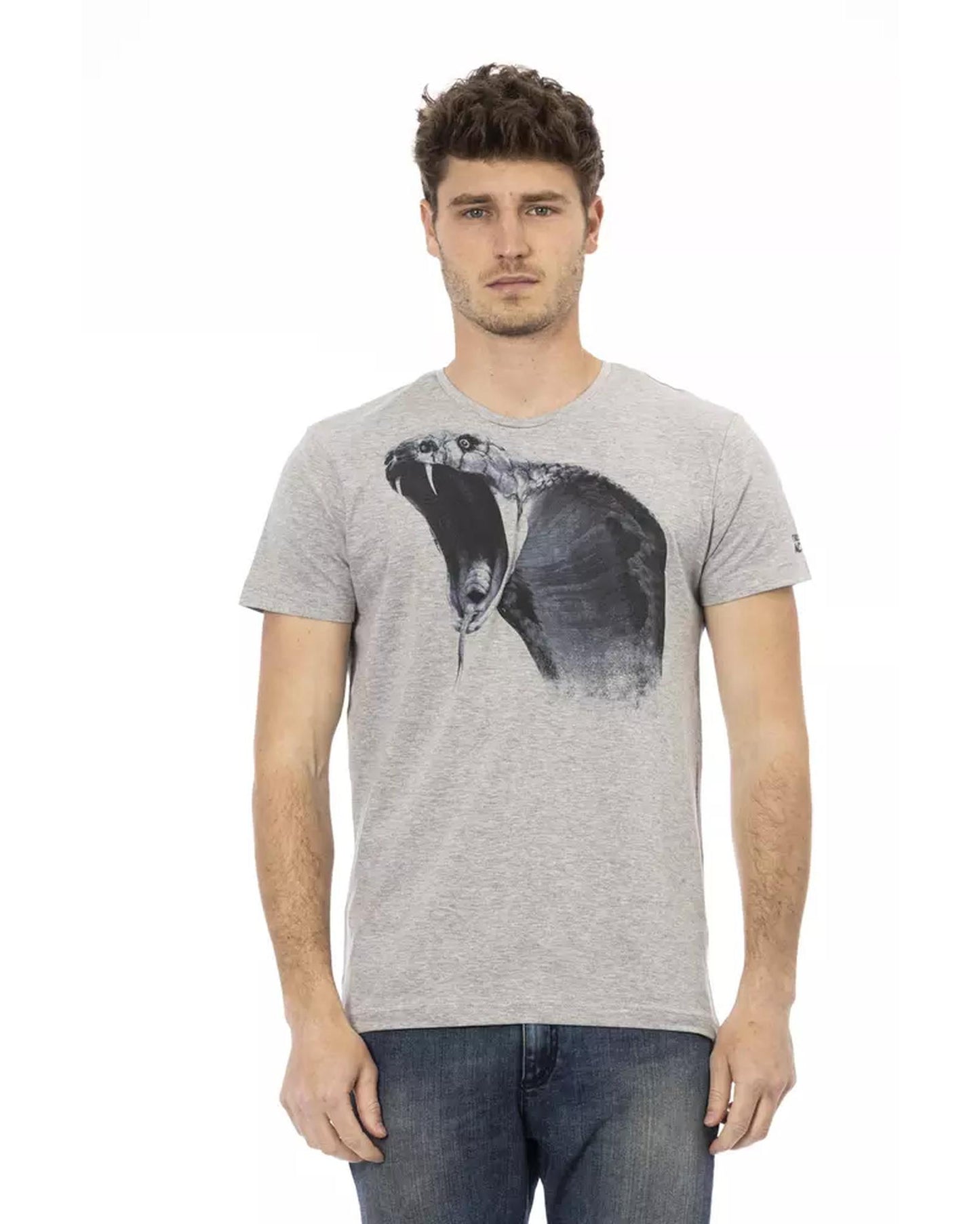 Short Sleeve T-shirt with Round Neck - Front Print L Men-0