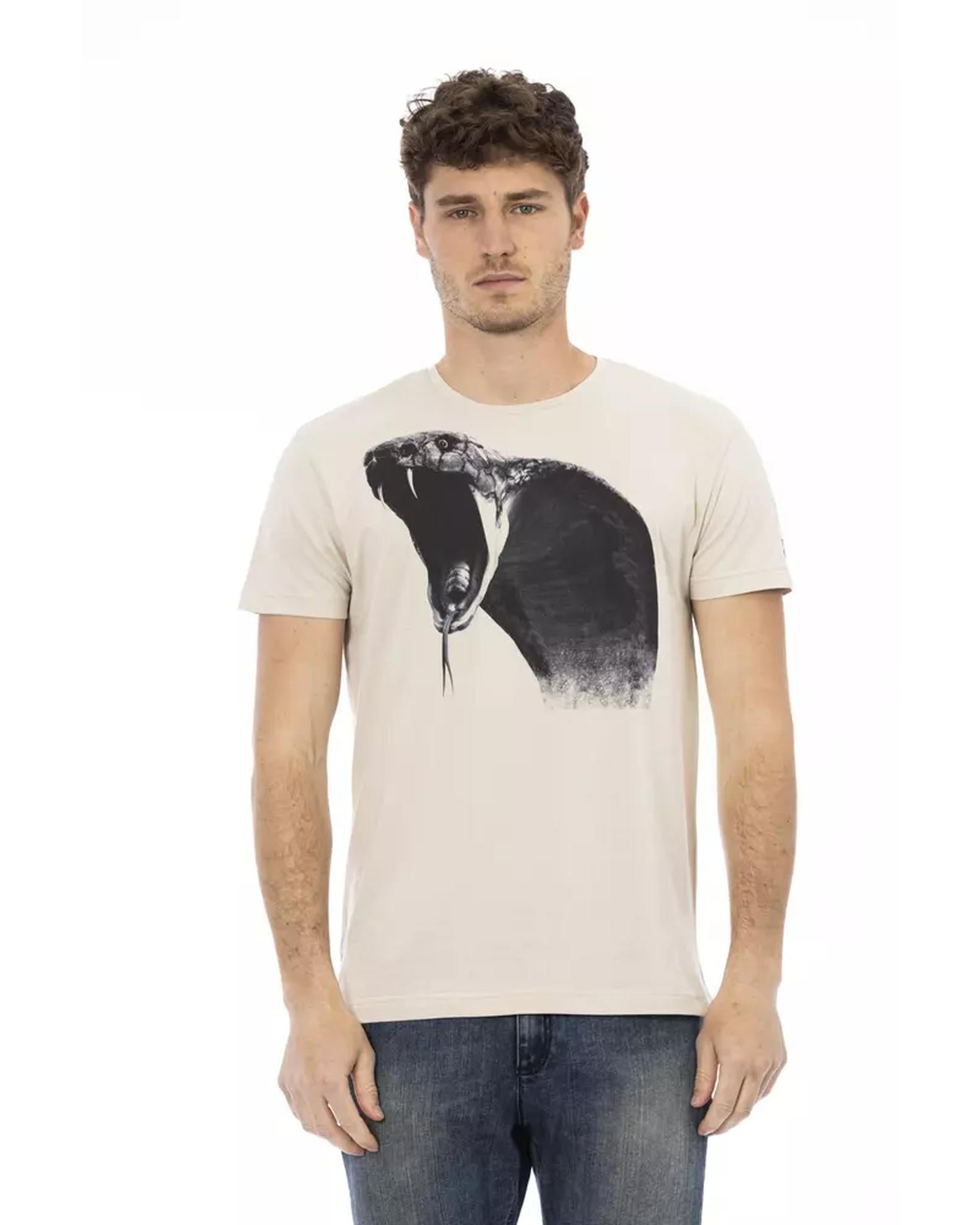 Short Sleeve T-shirt with Round Neck - Front Print L Men-0