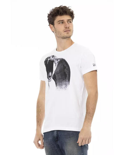 Short Sleeve Round Neck T-Shirt with Front Print L Men-1