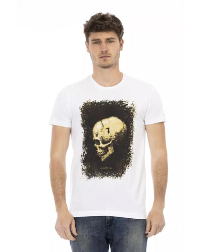 Short Sleeve Round Neck T-shirt with Front Print XL Men-0