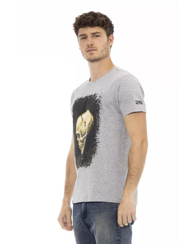 Short Sleeve T-shirt With Round Neck. Front Print. XL Men-1