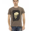 Short Sleeve Round Neck T-shirt with Front Print L Men-0