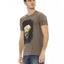 Short Sleeve Round Neck T-shirt with Front Print L Men-1