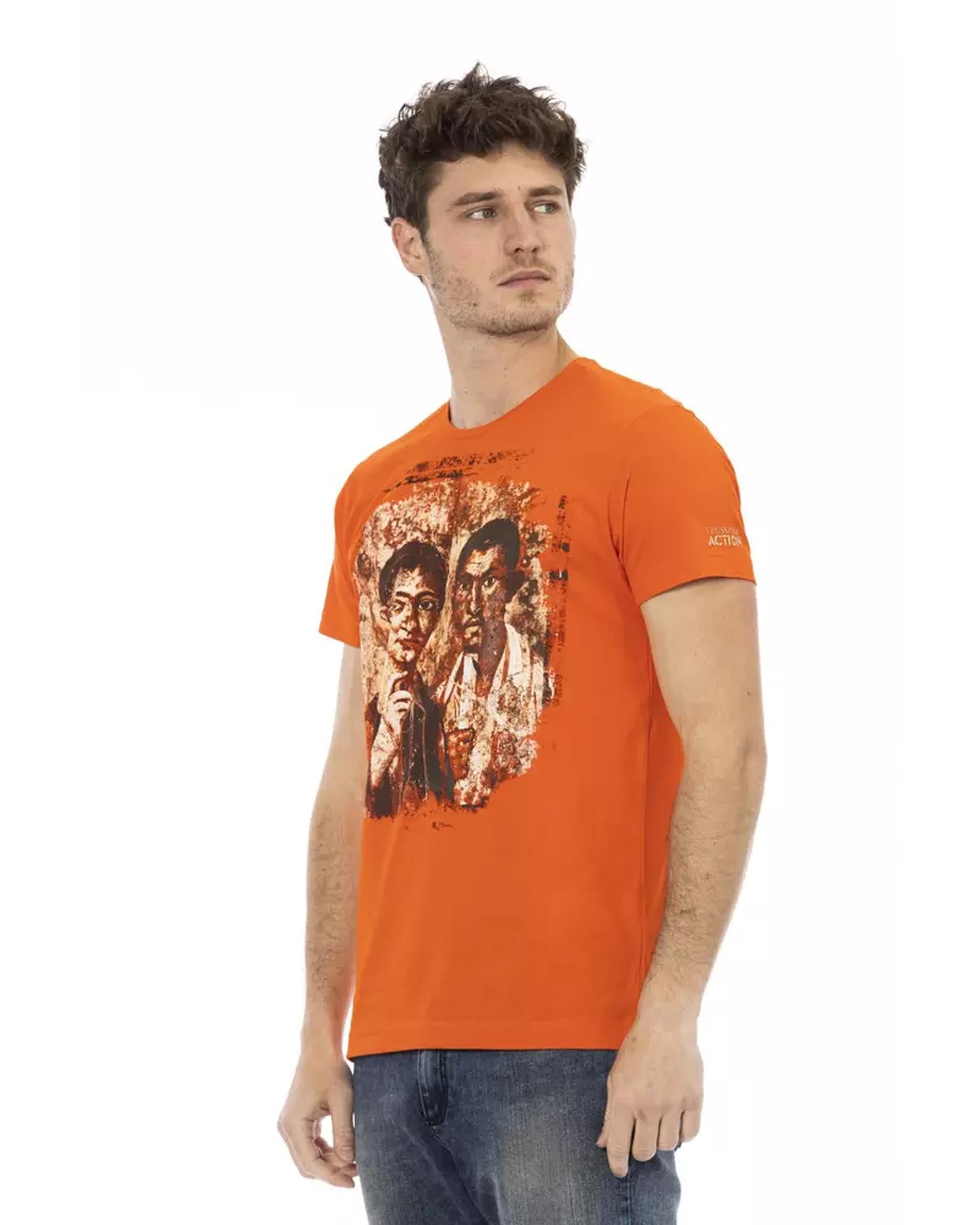 Printed Short Sleeve Round Neck T-shirt L Men-1