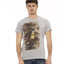 Short Sleeve T-shirt with Round Neck and Front Print L Men-0