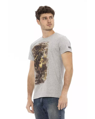 Short Sleeve T-shirt with Round Neck and Front Print L Men-1