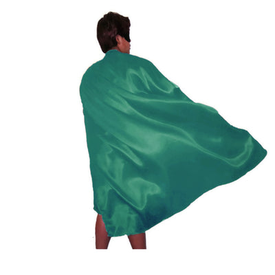 ADULT CAPE Costume Cloak Halloween Fancy Dress Coat Jacket Superhero Book Week - Green-0