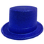 12x GLITTER TOP HAT Fancy Party Plastic Costume Tall Cap Fun Dress Up BULK - Blue-2