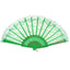 LACE FAN Hand Folding Wedding Party Bridal Spanish Costume Accessory - Green-1