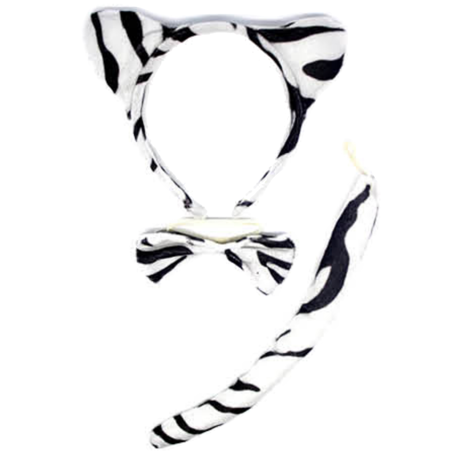 2pc Set Animal Headband w Bow Tail Rabbit + Zebra Ears Costume Halloween Party-2