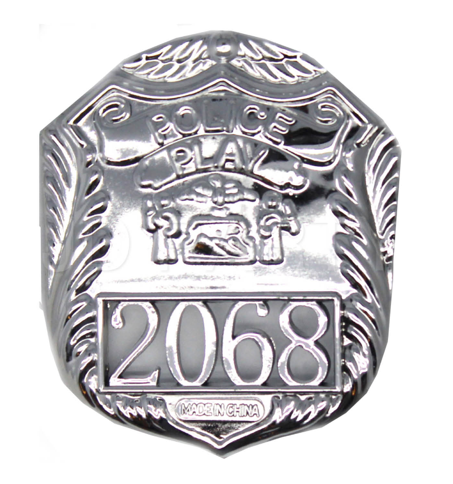 POLICE BADGE Costume Accessory Plastic Silver Fancy Dress Party Officer Cop-1