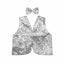 Kids Sequin Vest Bow Tie Set Costume 80s Party Dress Up Waistcoat - Silver-0