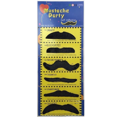 PARTY MOUSTACHE 70s Fake Mustache Costume Fancy Dress Props Halloween Adhesive-0